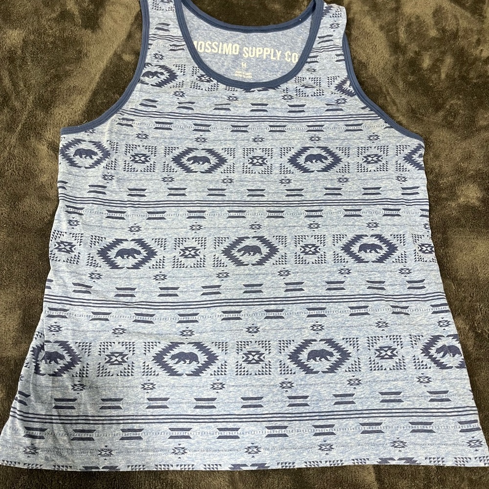 Mossimo Supply Co. Blue Patterned Tank Top